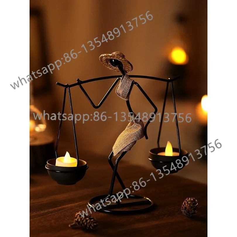 Retro wrought iron candlestick candle ornament European romantic dinner arrangement props
Retro wrought iron candlestick candle ornament European romantic dinner arrangement props