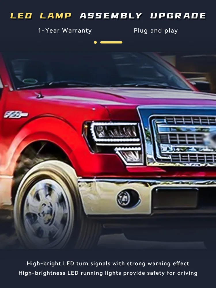 Headlight For Ford Raptor F150 F-150 2008-2014 Upgarde Full LED Rectangular Design Dynamic Assembly Front Lamp Car Accessories
Headlight For Ford Raptor F150 F-150 2008-2014 Upgarde Full LED Rectangular Design Dynamic Assembly Front Lamp Car Accessories