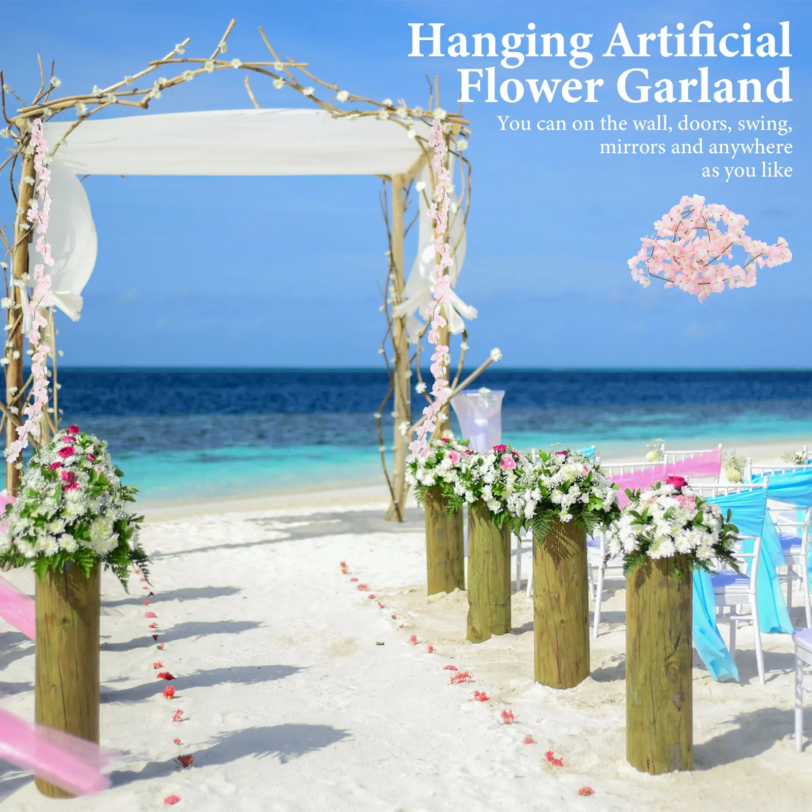 4pcs Artificial Cherry Blossom Vine Hanging Flowers Wall Decor Faux iental Home Party Wedding Decorative Swag
4pcs Artificial Cherry Blossom Vine Hanging Flowers Wall Decor Faux iental Home Party Wedding Decorative Swag