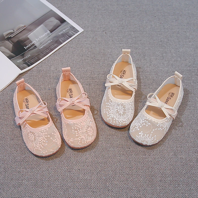 Summer Girl's Sandals Pink Beige Air Mesh Floral Children Ballet Flats Elastic Band Flexiable Sole Kids Princess Shoe 24-35
Summer Girl's Sandals Pink Beige Air Mesh Floral Children Ballet Flats Elastic Band Flexiable Sole Kids Princess Shoe 24-35