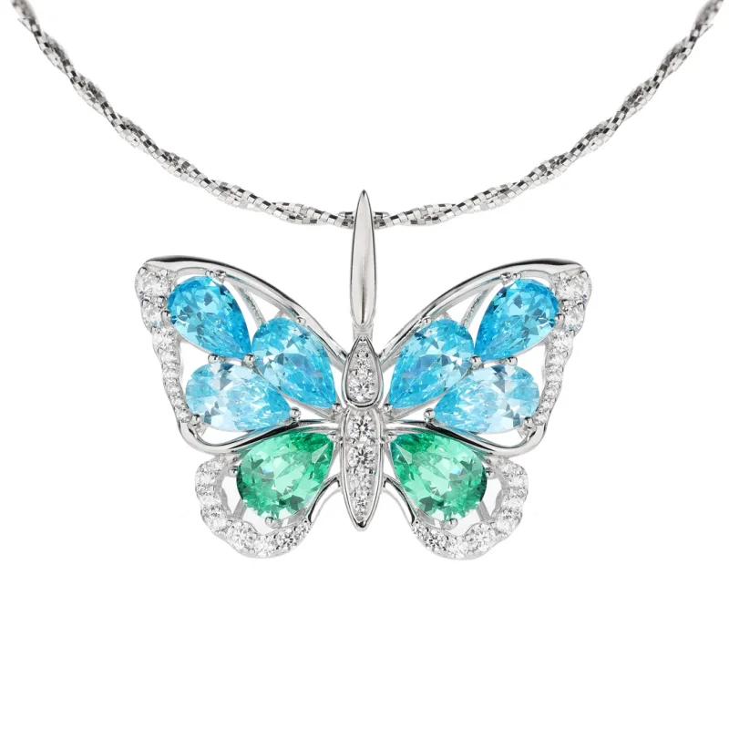 Bellux Jewelry Pendant 925 Silver Synthetic Zircon Paraiba Blue Butterfly Light Luxury Fairy Necklace
Bellux Jewelry Pendant 925 Silver Synthetic Zircon Paraiba Blue Butterfly Light Luxury Fairy Necklace