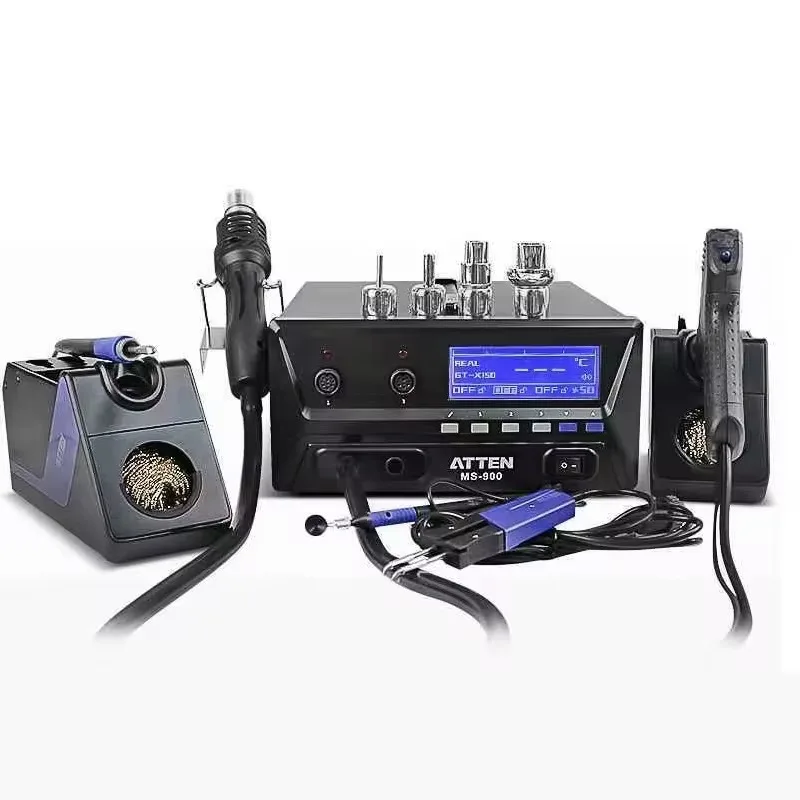 ATTEN MS-900 4 in 1 Desoldering Hot Air g u n Rework Soldering Iron suc tion Tin g u n Pick up Pen Desoldering Soldering Station
ATTEN MS-900 4 in 1 Desoldering Hot Air g u n Rework Soldering Iron suc tion Tin g u n Pick up Pen Desoldering Soldering Station