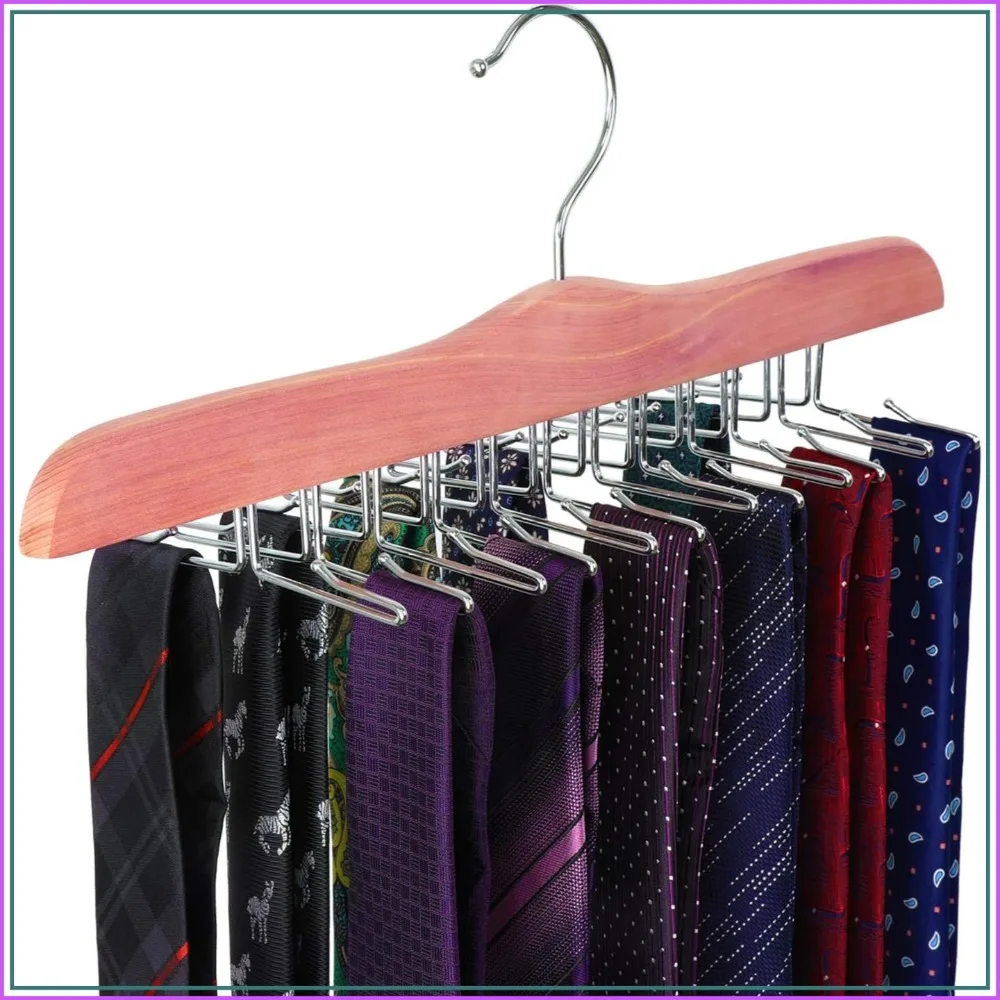 American Red Cedar Wooden Tie Racks for Closet, 24 Tie Hangers Organizer, Space Saving Necktie Holder for Storage and Display
American Red Cedar Wooden Tie Racks for Closet, 24 Tie Hangers Organizer, Space Saving Necktie Holder for Storage and Display
