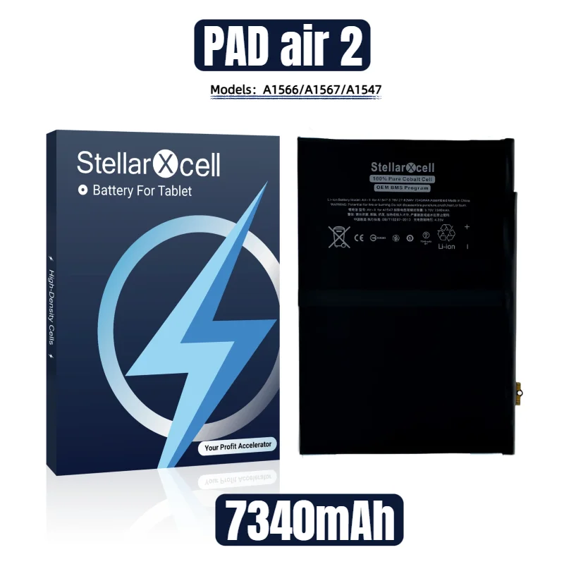 Аккумулятор StellarXcell Tablet OEM BMS Flex для iPad AIR2 A1566 A1567 A1547, стандартной емкости, с бесплатными инструментами
Аккумулятор StellarXcell Tablet OEM BMS Flex для iPad AIR2 A1566 A1567 A1547, стандартной емкости, с бесплатными инструментами