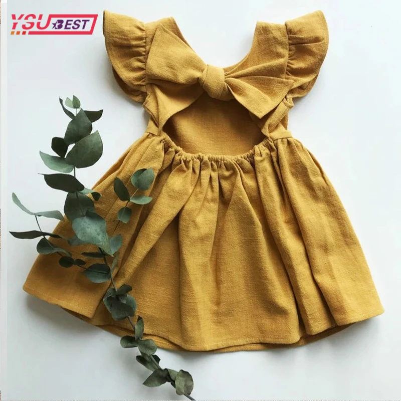 New Toddler Ruffle Clothes Summer Girl Lovely Dress Sleeve Linen Cotton A-Line Party Dresses for Children Solid Casual Clothing
New Toddler Ruffle Clothes Summer Girl Lovely Dress Sleeve Linen Cotton A-Line Party Dresses for Children Solid Casual Clothing