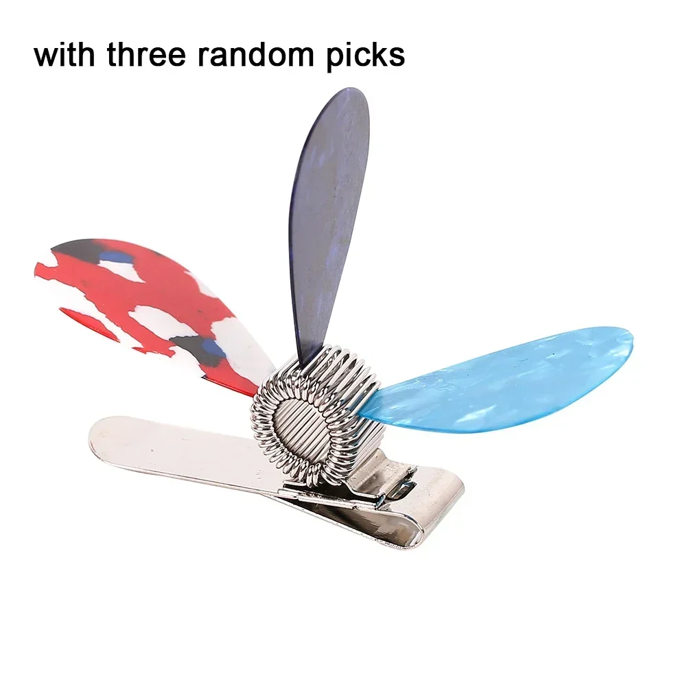With 3x Picks Spring Pick Holder Colors Aluminium Clip Guitar Lightweight Metal Picks Clip Portable Random Strap
With 3x Picks Spring Pick Holder Colors Aluminium Clip Guitar Lightweight Metal Picks Clip Portable Random Strap