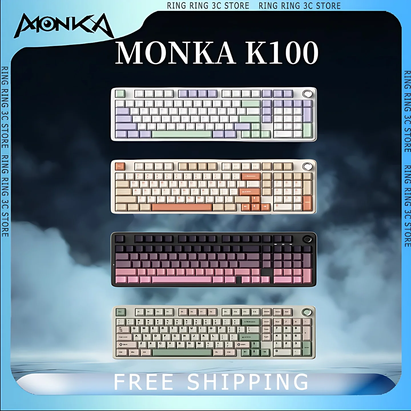 MONKA K100 Mechanical Keyboard Tri-mode Wireless Hot Swap Gasket RGB E-sports Gaming Customized Keyboard PC Gamer Accessories
MONKA K100 Mechanical Keyboard Tri-mode Wireless Hot Swap Gasket RGB E-sports Gaming Customized Keyboard PC Gamer Accessories
