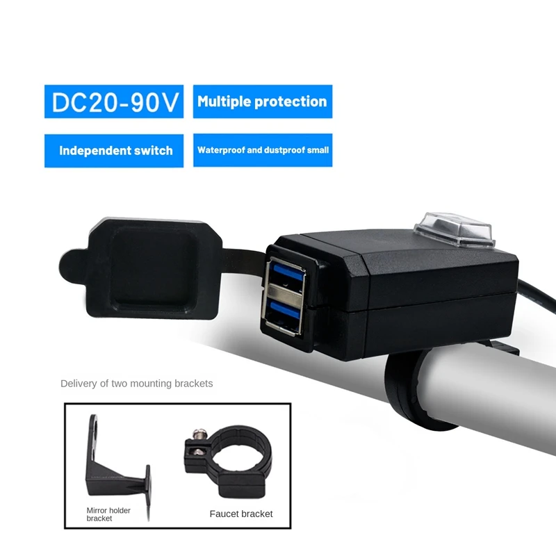 12 В-24 В QC3.0 двойной USB-порт, водонепроницаемое зарядное устройство на руль мотоцикла, адаптер питания, розетка для навигации телефона
12 В-24 В QC3.0 двойной USB-порт, водонепроницаемое зарядное устройство на руль мотоцикла, адаптер питания, розетка для навигации телефона