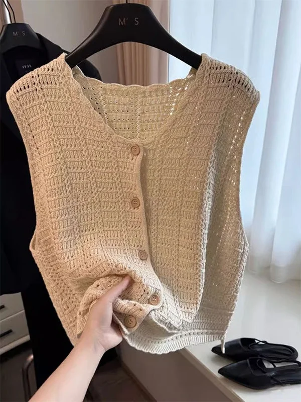 Женский вязаный жилет оверсайз с вышивкой, весна-осень, свободный крой, с подплечниками, повседневная одежда
Женский вязаный жилет оверсайз с вышивкой, весна-осень, свободный крой, с подплечниками, повседневная одежда