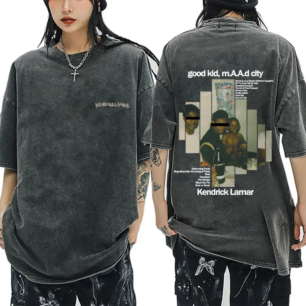 Washed Vintage Rapper Kendrick Lamar Good Kid Album Graphic T Shirt Men Women Hip Hop Fashion Oversized T-shirts Male Streetwear
Washed Vintage Rapper Kendrick Lamar Good Kid Album Graphic T Shirt Men Women Hip Hop Fashion Oversized T-shirts Male Streetwear