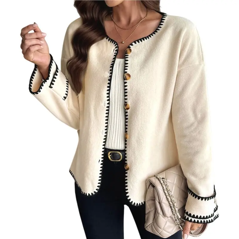 CYL-Female Jacket Trendy Long Sleeve Coat Open Front Buttons Chunky Fall Outerwear
CYL-Female Jacket Trendy Long Sleeve Coat Open Front Buttons Chunky Fall Outerwear