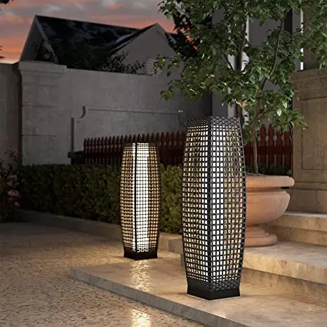 Patio Outdoor Solar Powered Resin Wicker Floor Lamp, Outdoor Weather-Resistant Deck Light, for Garden or Porch
Patio Outdoor Solar Powered Resin Wicker Floor Lamp, Outdoor Weather-Resistant Deck Light, for Garden or Porch