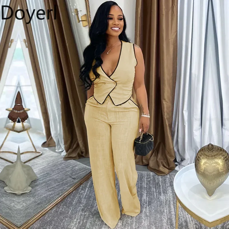 Doyerl Vintage Elegance 2 Piece Sets Woman Outfit Workwear Patchwork Double-breasted Vest Top and Wide Leg Pants Matching Sets
Doyerl Vintage Elegance 2 Piece Sets Woman Outfit Workwear Patchwork Double-breasted Vest Top and Wide Leg Pants Matching Sets