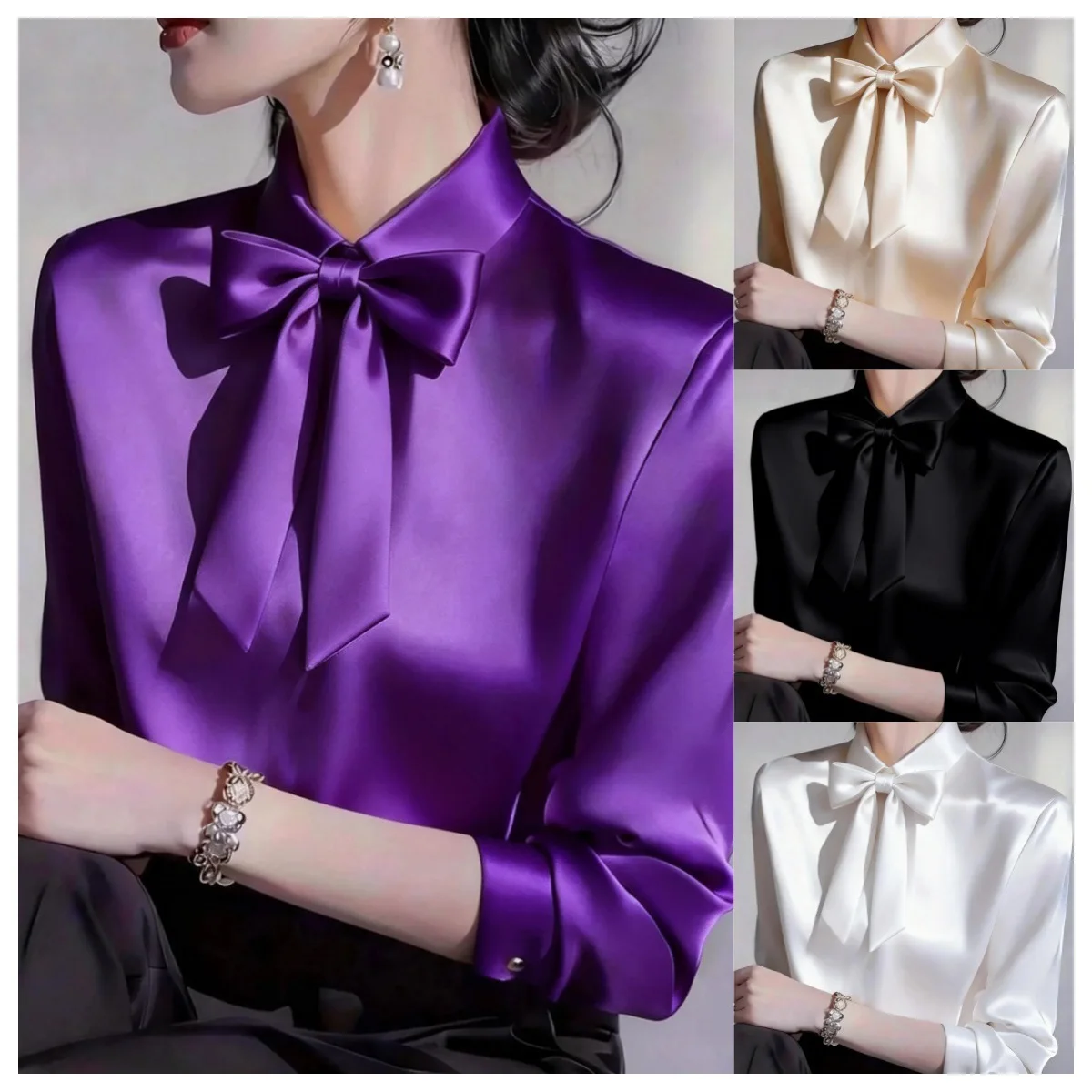 2026 Summer Elegant Versatile Bow Collar Long Sleeve Women's Shirt
2026 Summer Elegant Versatile Bow Collar Long Sleeve Women's Shirt