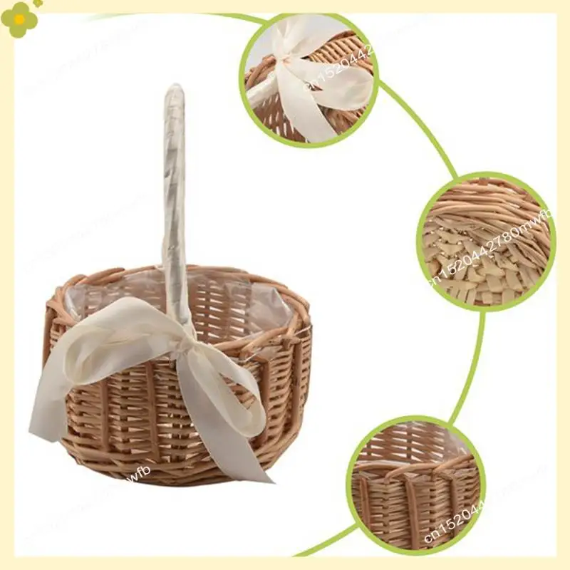 LDHL 2Pcs Woven Flower Basket Rattan Storage Basket Flower Girl Hand Basket Handmade Flower Basket With Bow
LDHL 2Pcs Woven Flower Basket Rattan Storage Basket Flower Girl Hand Basket Handmade Flower Basket With Bow