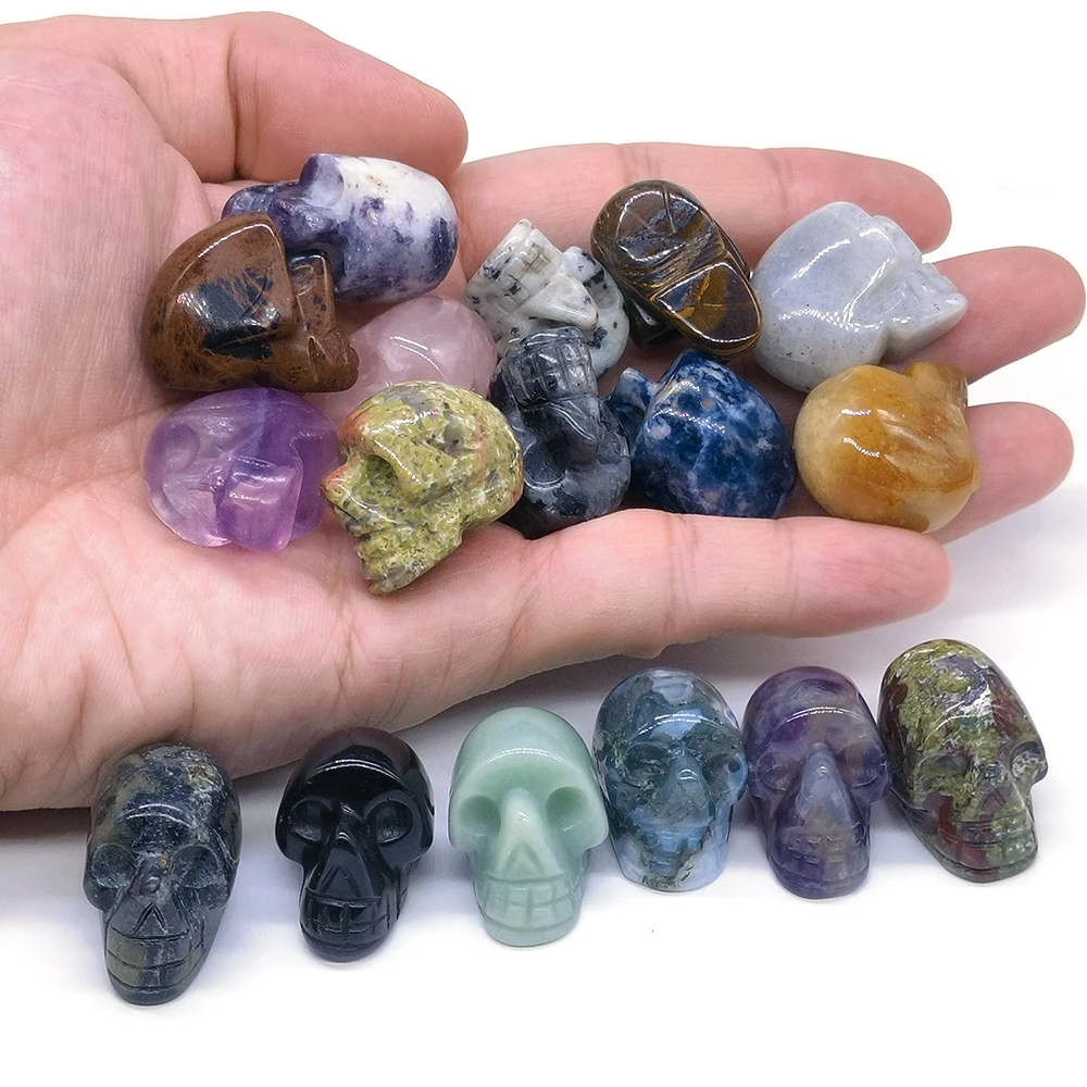 Crystal Mini skull Ornament Natural Stone Amethyst Quartz Hand Carved Chakra Feng Shui Healing Meditation Figurine Home Decor
Crystal Mini skull Ornament Natural Stone Amethyst Quartz Hand Carved Chakra Feng Shui Healing Meditation Figurine Home Decor