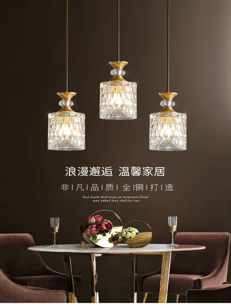 American crystal chandelier glass three head simple modern bar household dining room minimalist ceiling Chandelier
American crystal chandelier glass three head simple modern bar household dining room minimalist ceiling Chandelier