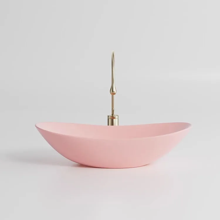 Cherry blossom powder color countertop basin ceramic integrated special-shaped wash single designer art washbasin
Cherry blossom powder color countertop basin ceramic integrated special-shaped wash single designer art washbasin