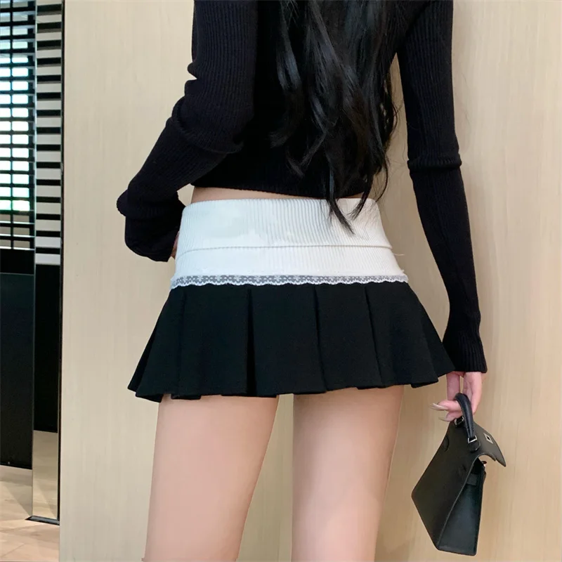 Contrast Color Mini Skirt Women High Waist A-line Jupe Patchwork Lace Saia Tunic Knit Pleated Skirts 2025 Faldas Mujer De Moda
Contrast Color Mini Skirt Women High Waist A-line Jupe Patchwork Lace Saia Tunic Knit Pleated Skirts 2025 Faldas Mujer De Moda