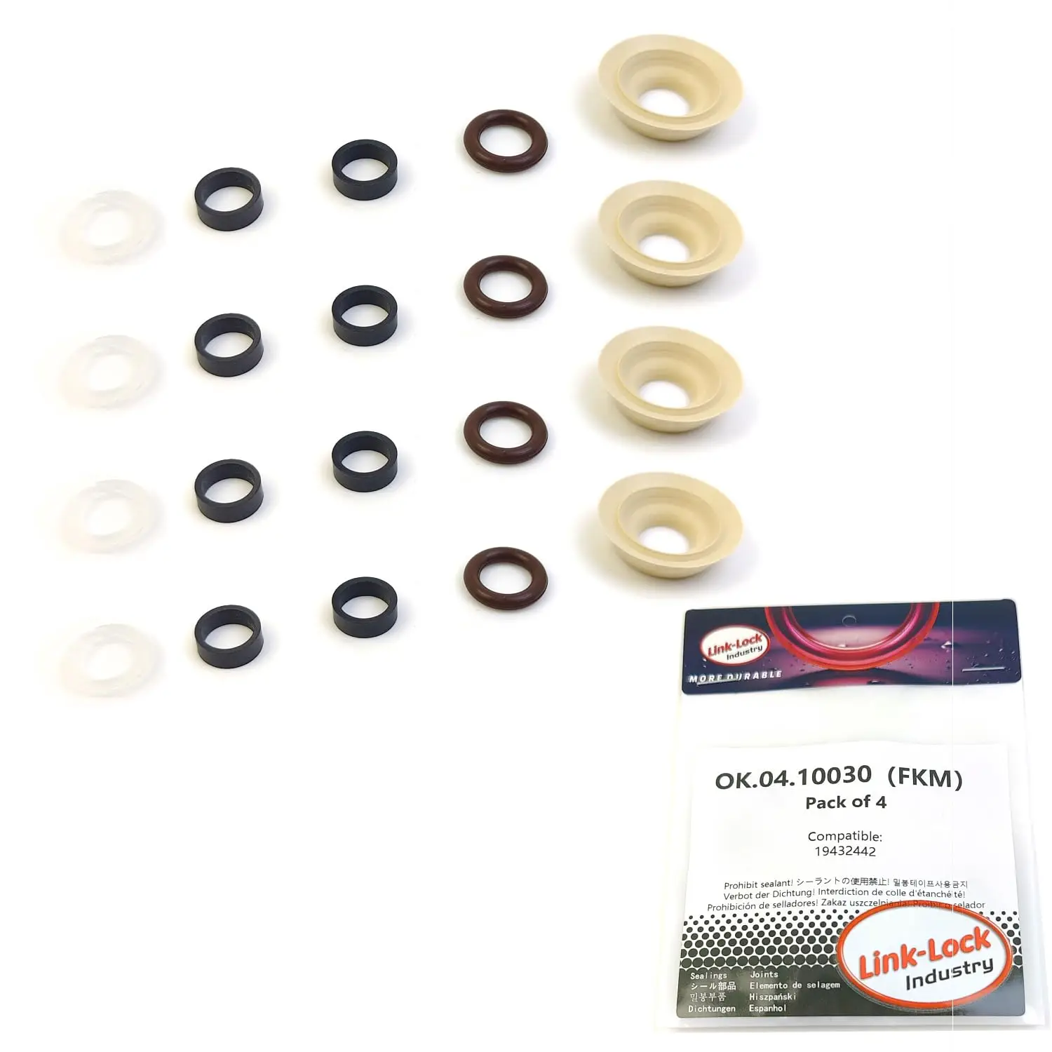 LINK-LOCK 4Set OK.04.10030 fuel injector repair kit 19432442 with FKM Viton O-RING For BUICK For CHEVROLET For CADILLAC 6.2 4.3
LINK-LOCK 4Set OK.04.10030 fuel injector repair kit 19432442 with FKM Viton O-RING For BUICK For CHEVROLET For CADILLAC 6.2 4.3