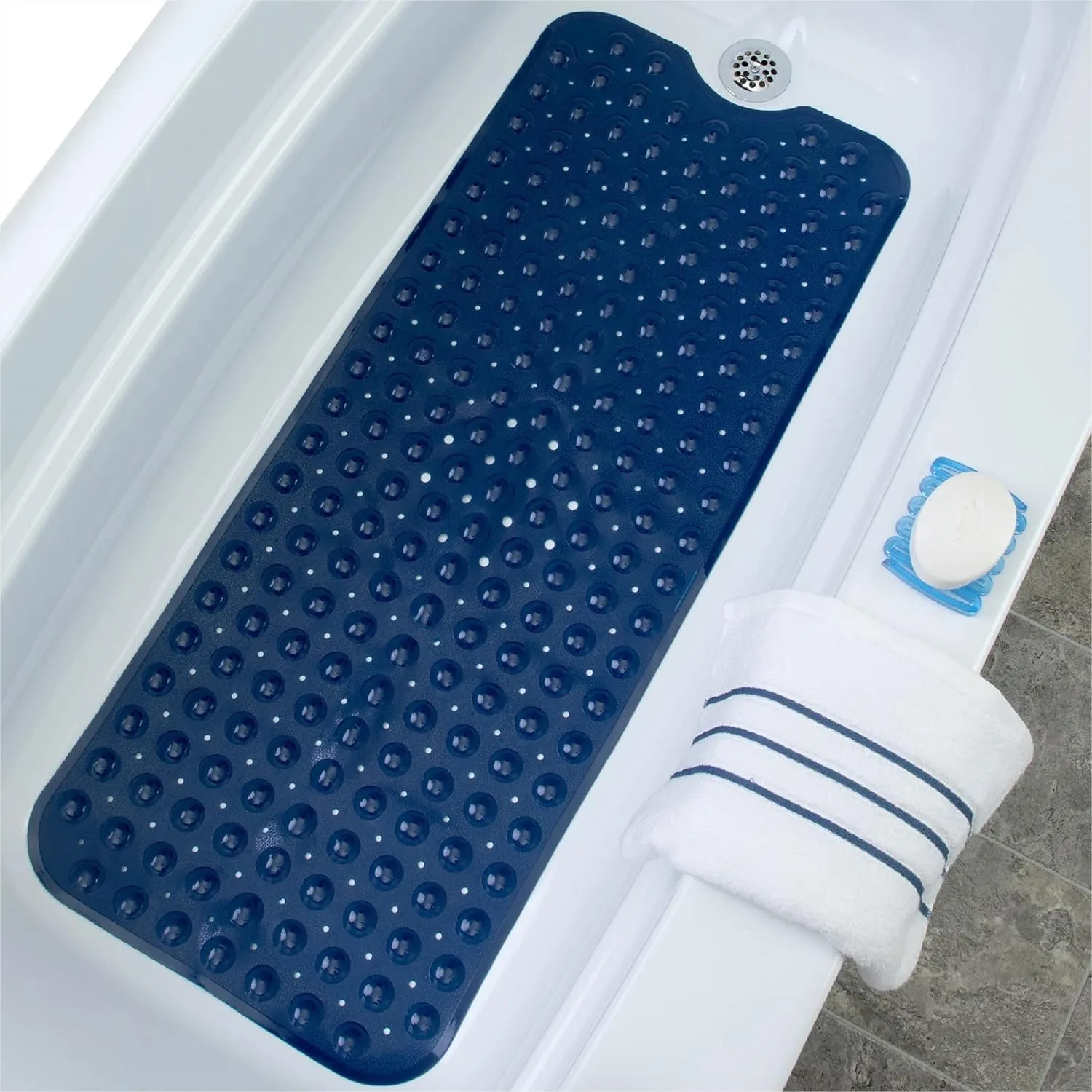 Non-Slip Extra Long Bath Mat 39x16 for Bathtub & Shower with 200 Suction Cups and Drain Holes for Elderly & Kids Bathroom Safety
Non-Slip Extra Long Bath Mat 39x16 for Bathtub & Shower with 200 Suction Cups and Drain Holes for Elderly & Kids Bathroom Safety