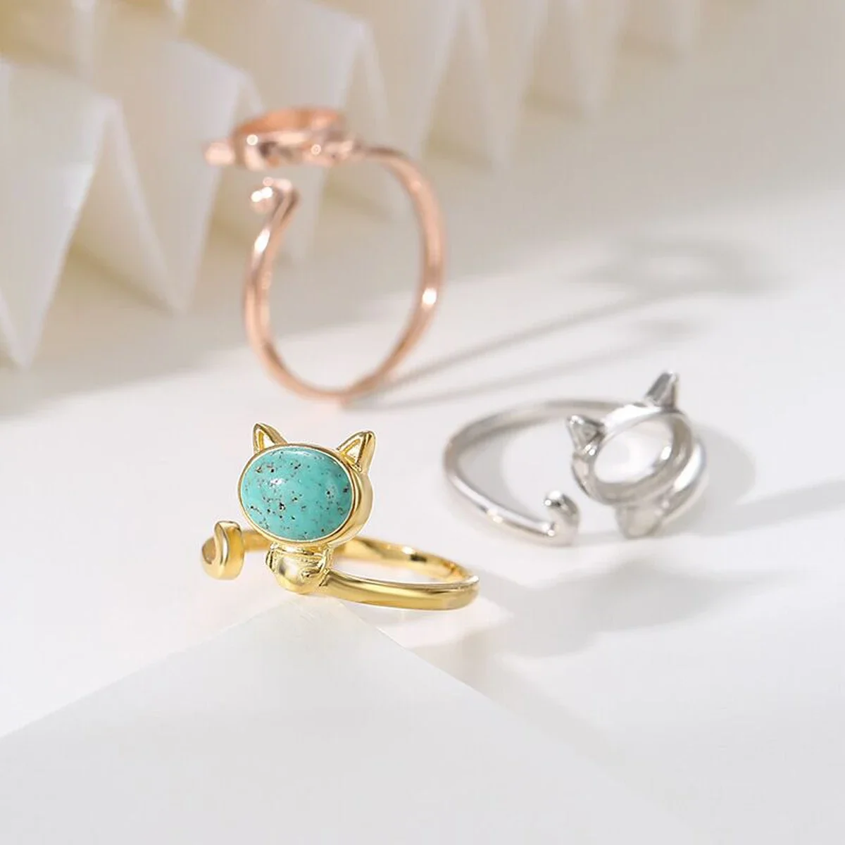 S925 Sterling Silver Simply Cat Rings Base for Women Personality Cute Cat Open Ring Bezel Blank DIY Creative Jewelry Finding
S925 Sterling Silver Simply Cat Rings Base for Women Personality Cute Cat Open Ring Bezel Blank DIY Creative Jewelry Finding