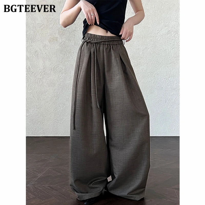BGTEEVER Vintage Lace-up Wide Leg Trousers for Women Elegant Loose Female Suit Pants
BGTEEVER Vintage Lace-up Wide Leg Trousers for Women Elegant Loose Female Suit Pants