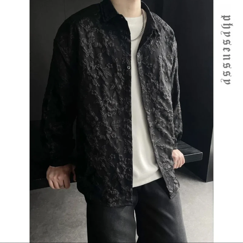 Relief Embossed Lapel Floral Shirt for Men's Spring and Summer Trendy High-end Versatile Loose Dovetail Thin Jacket
Relief Embossed Lapel Floral Shirt for Men's Spring and Summer Trendy High-end Versatile Loose Dovetail Thin Jacket