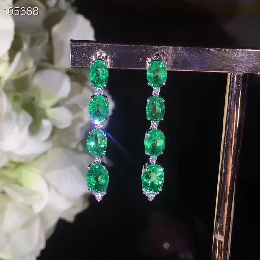 Luxury Sterling Silver Emerald Earrings for Wedding 3mm*4mm Total 1.2ct Natural Emerald Silver Earrings with 18K Gold Plated
Luxury Sterling Silver Emerald Earrings for Wedding 3mm*4mm Total 1.2ct Natural Emerald Silver Earrings with 18K Gold Plated