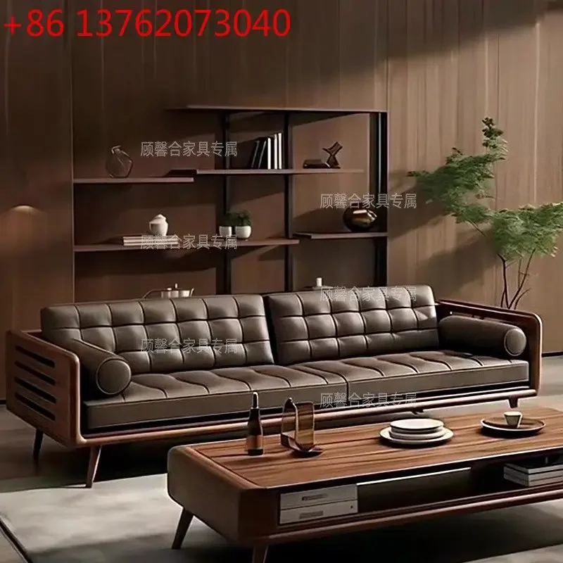 2026 Song's Aesthetic Straight Row Sofa New Chinese Light Luxury Simple Living Room Leather Solid Wood Sofa
2026 Song's Aesthetic Straight Row Sofa New Chinese Light Luxury Simple Living Room Leather Solid Wood Sofa