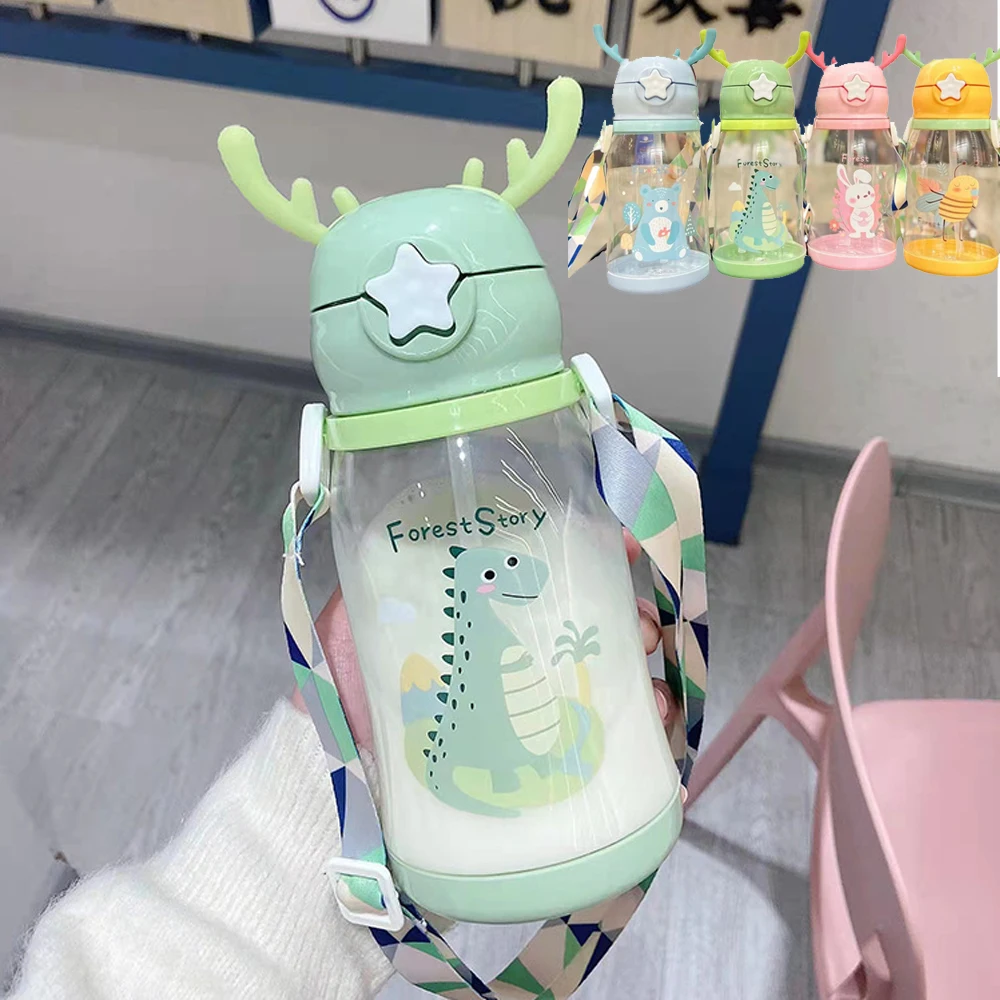 600ML Plastic Cups Children Water Bottle for Outdoor Travel School Cute Cartoon Kids Cup w/ Straw & Shoulder Strap for Boy Girls
600ML Plastic Cups Children Water Bottle for Outdoor Travel School Cute Cartoon Kids Cup w/ Straw & Shoulder Strap for Boy Girls