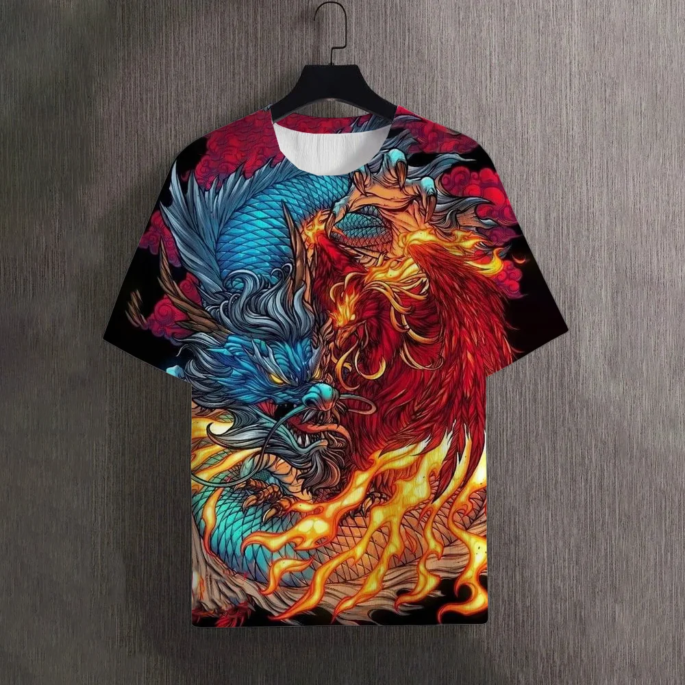 Men's T-Shirt For Men The Phoenix &Dragon Pattern Tops Casual Unisex Animal Breathable Comfortable Summer Oversized Clothing
Men's T-Shirt For Men The Phoenix &Dragon Pattern Tops Casual Unisex Animal Breathable Comfortable Summer Oversized Clothing