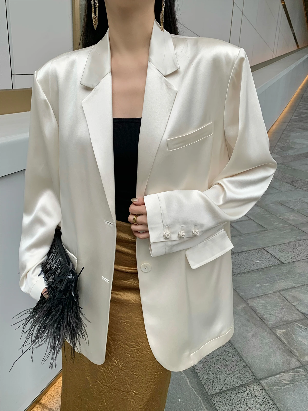 ZhouMiao женское свободное повседневное пальто из ацетата с двумя пуговицами Ele irt-Like Top Spring Faion Busin Office
ZhouMiao женское свободное повседневное пальто из ацетата с двумя пуговицами Ele irt-Like Top Spring Faion Busin Office