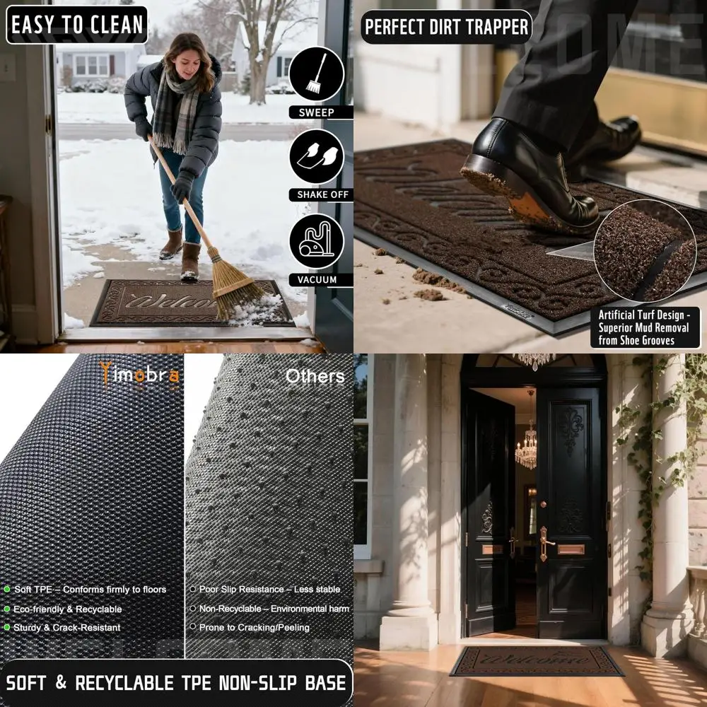 Sturdy Outdoor Indoor Door Mat, Heavy Duty, Waterproof, Low Profile, 47x24, Coffee
Sturdy Outdoor Indoor Door Mat, Heavy Duty, Waterproof, Low Profile, 47x24, Coffee