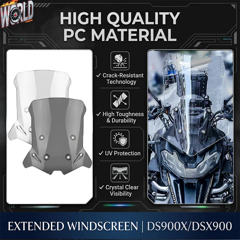 DS900X 2026 Higher Windscreen For VOGE 900DSX DSX900 2025 Motorcycle Windscreen Sport Wind Deflectors Extended Windshield
DS900X 2026 Higher Windscreen For VOGE 900DSX DSX900 2025 Motorcycle Windscreen Sport Wind Deflectors Extended Windshield