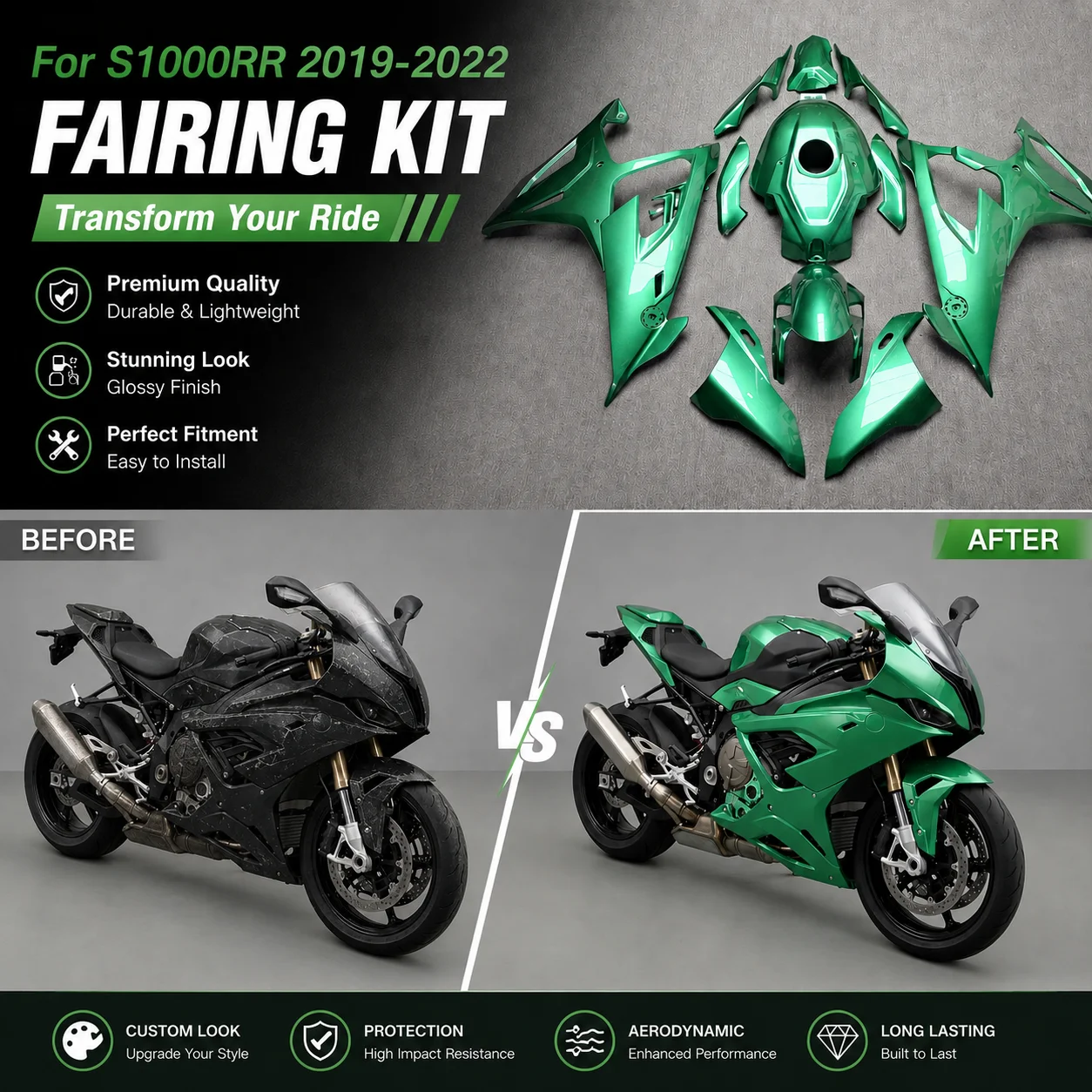 Motorcycle Fairing Kit For BMW 2019 2020 2021 2022 S1000 RR Injection Molded ABS Plastic Bodywork Cowling DIY Custom Set K67
Motorcycle Fairing Kit For BMW 2019 2020 2021 2022 S1000 RR Injection Molded ABS Plastic Bodywork Cowling DIY Custom Set K67
