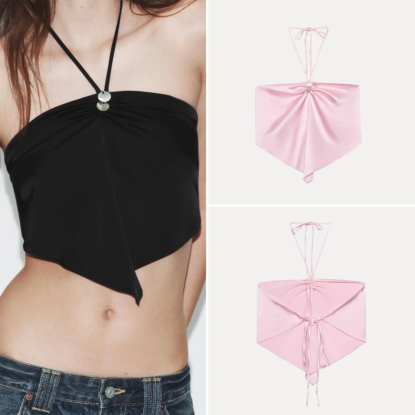 Women's Fashionable Versatile Short Top Collar Hanging Neck Quality Summer 2026 New Arrival ZADATA Brand Vest Strap
Women's Fashionable Versatile Short Top Collar Hanging Neck Quality Summer 2026 New Arrival ZADATA Brand Vest Strap