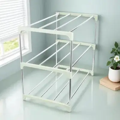3-Tier Stainless Steel Shoe Rack 3-Layer Storage Shelf Space-Saving Entryway Organizer For Home Closet Dormitory Metal Stand
3-Tier Stainless Steel Shoe Rack 3-Layer Storage Shelf Space-Saving Entryway Organizer For Home Closet Dormitory Metal Stand