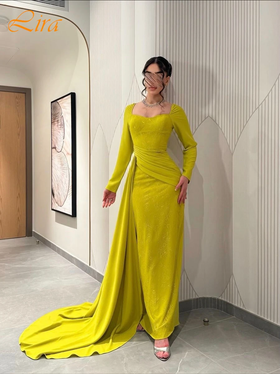 Customized Straight Square Collar Long Sleeves Elegant Evening Dress Delicate High Quality Party Dress Modern Fashion Prom Dress
Customized Straight Square Collar Long Sleeves Elegant Evening Dress Delicate High Quality Party Dress Modern Fashion Prom Dress