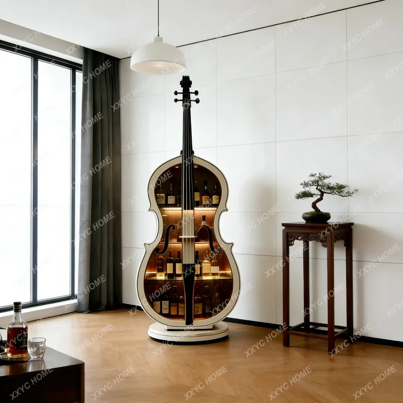New Chinese cello-shaped wine cabinet household living room floor-to-ceiling decorative cabinet
New Chinese cello-shaped wine cabinet household living room floor-to-ceiling decorative cabinet