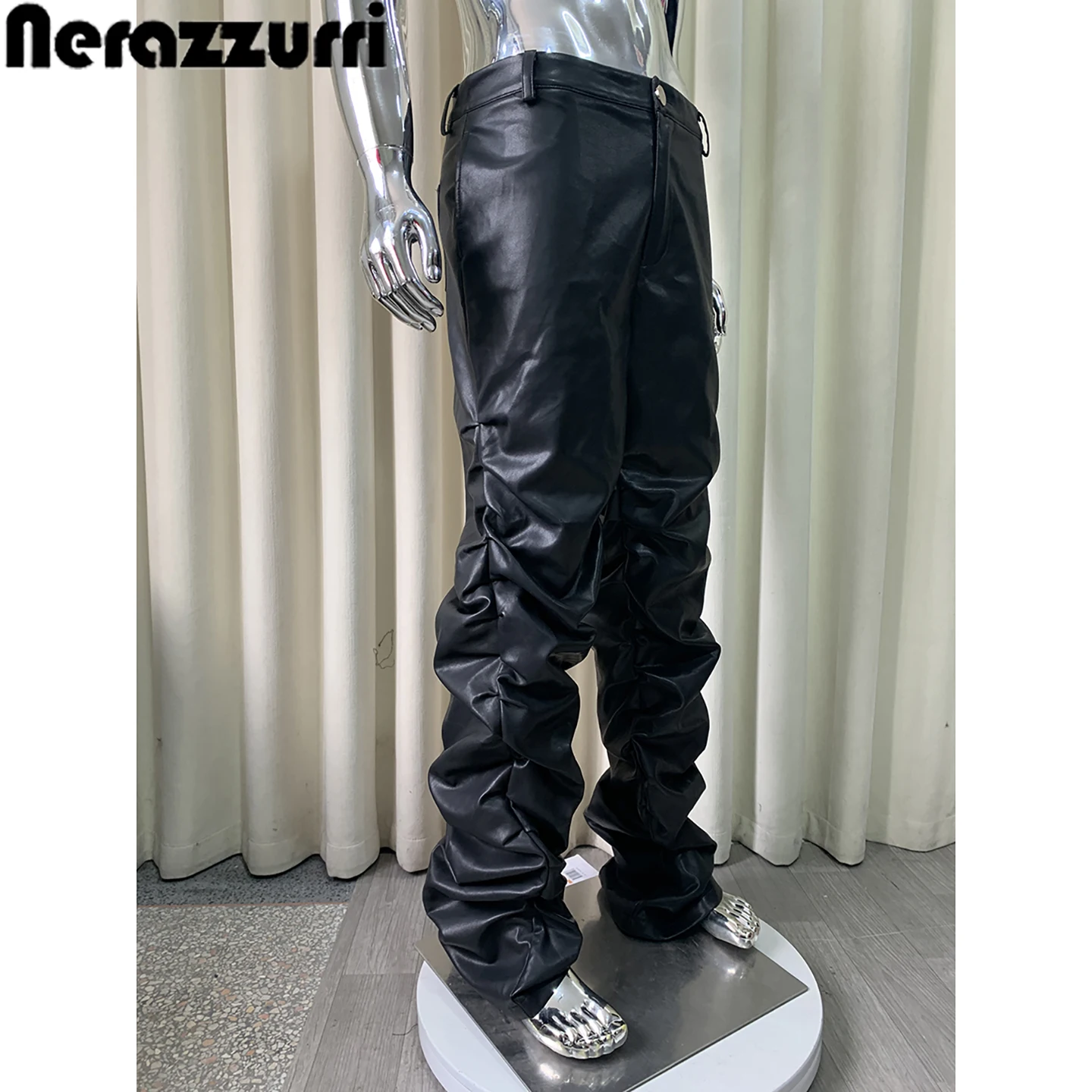 Street Style Folded PU Leather Pants for Men Black Rock Style Long Trousers Youth Casual Fashion Pure Color
Street Style Folded PU Leather Pants for Men Black Rock Style Long Trousers Youth Casual Fashion Pure Color