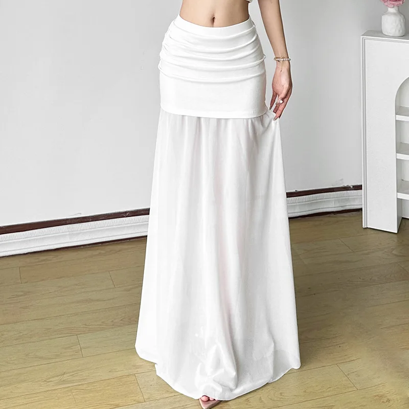 Spring new women's solid color slim fit fashionable high waisted mesh wrapper hip skirt
Spring new women's solid color slim fit fashionable high waisted mesh wrapper hip skirt