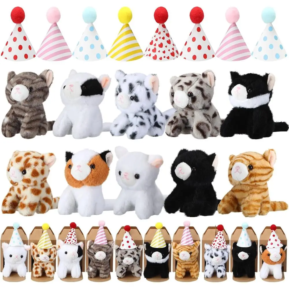 10 Pack Mini Plush Kittens with Birthday Hats, Small Stuffed Animals for Birthday Parties, School or Kids' Gifts, Animal Themed
10 Pack Mini Plush Kittens with Birthday Hats, Small Stuffed Animals for Birthday Parties, School or Kids' Gifts, Animal Themed