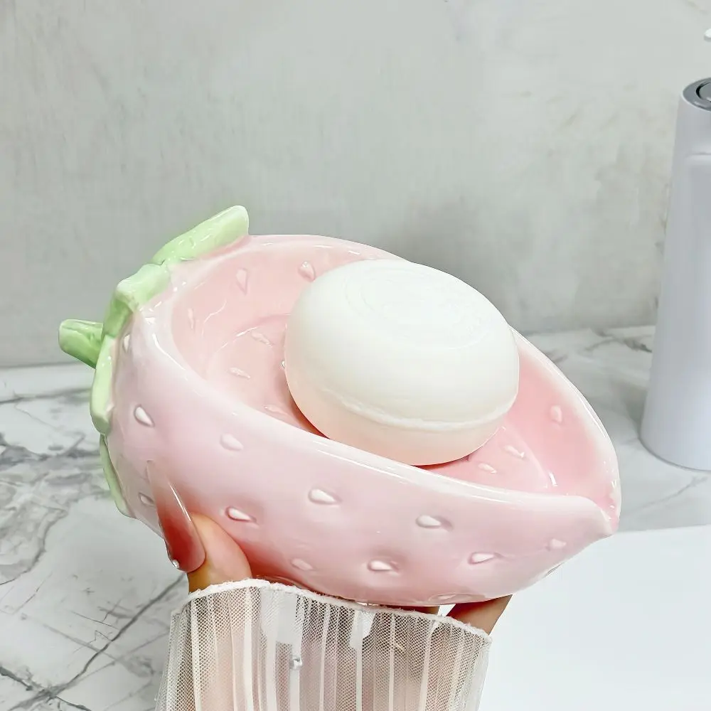 Convenient Self Draining Strawberry Soap Dish Creative Easy To Rinse Soap Storage Rack Ceramic Cartoon Soap Holder Kitchen
Convenient Self Draining Strawberry Soap Dish Creative Easy To Rinse Soap Storage Rack Ceramic Cartoon Soap Holder Kitchen