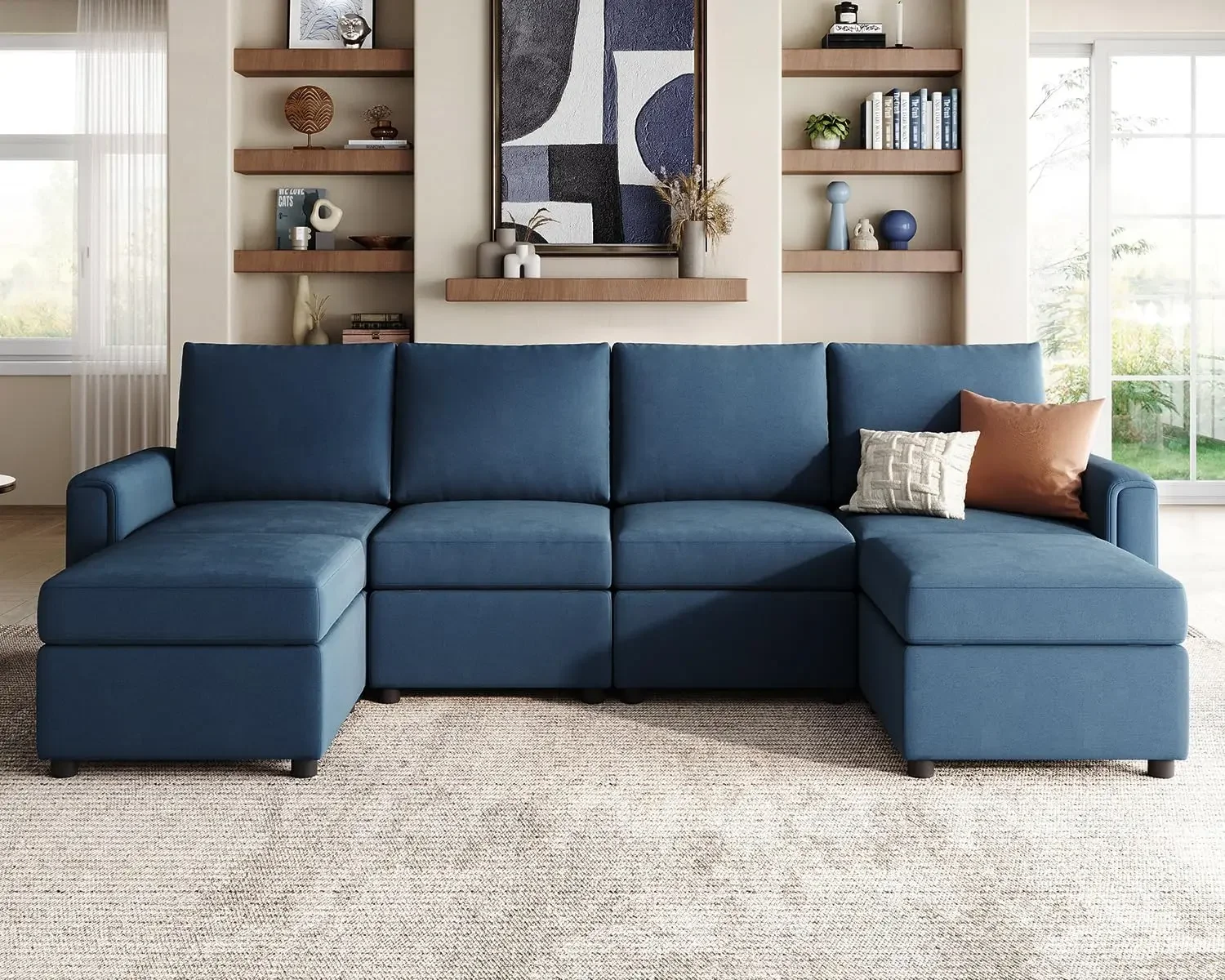 Convertible U Shaped Sofa Couch with Storage, Memory Foam, with Ottomans, Sofa Couch with Chaise for Living Room
Convertible U Shaped Sofa Couch with Storage, Memory Foam, with Ottomans, Sofa Couch with Chaise for Living Room
