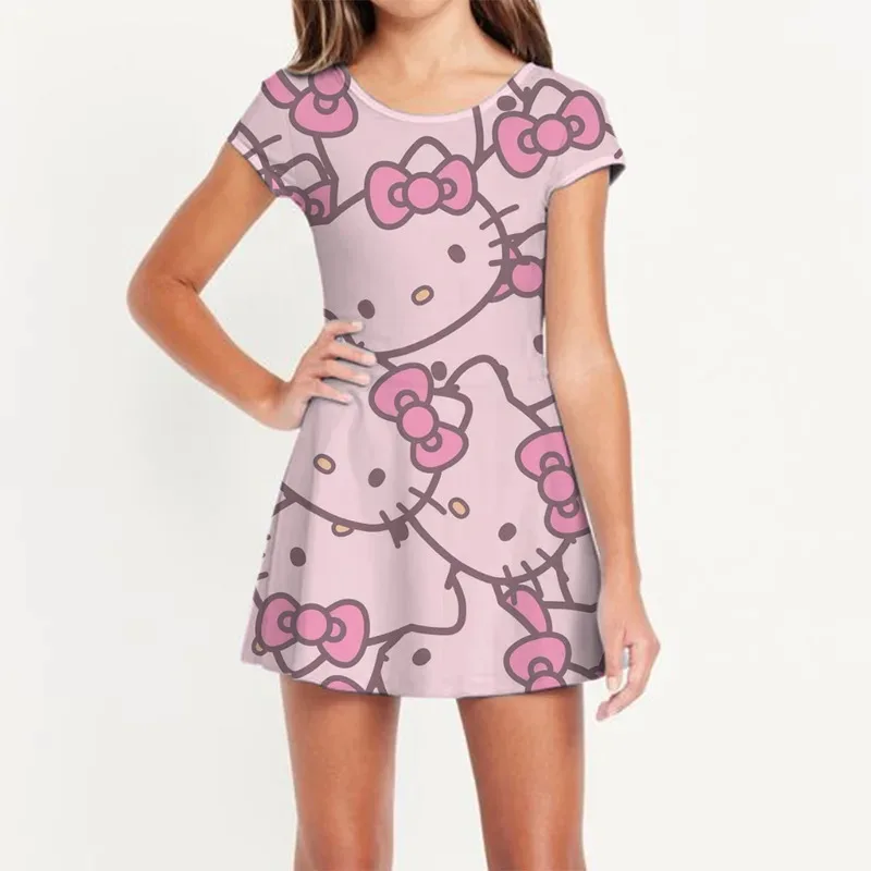 MINISO Summer Fashion Polyester Lightweight Cartoon Cute Series 3D Hello Kitty Printed Girl's Dress Short sleeved Princess Dress
MINISO Summer Fashion Polyester Lightweight Cartoon Cute Series 3D Hello Kitty Printed Girl's Dress Short sleeved Princess Dress