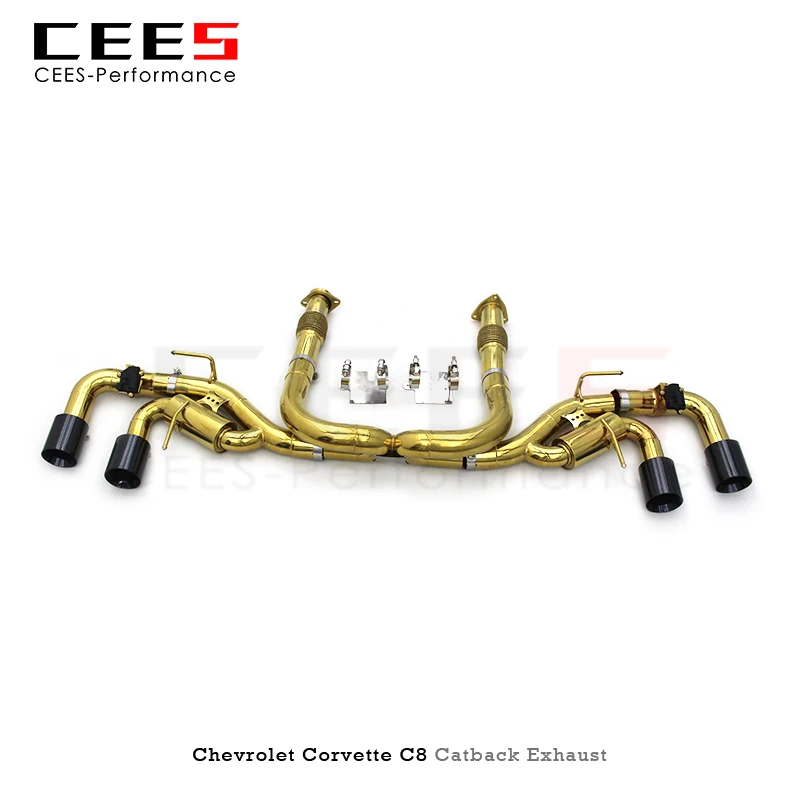 CEES Valvetronic Catback Exhaust Systems For Chevrolet CORVETTE C8 2019-2023 Plating gold SS304 Car tuning Exhaust Pipes
CEES Valvetronic Catback Exhaust Systems For Chevrolet CORVETTE C8 2019-2023 Plating gold SS304 Car tuning Exhaust Pipes