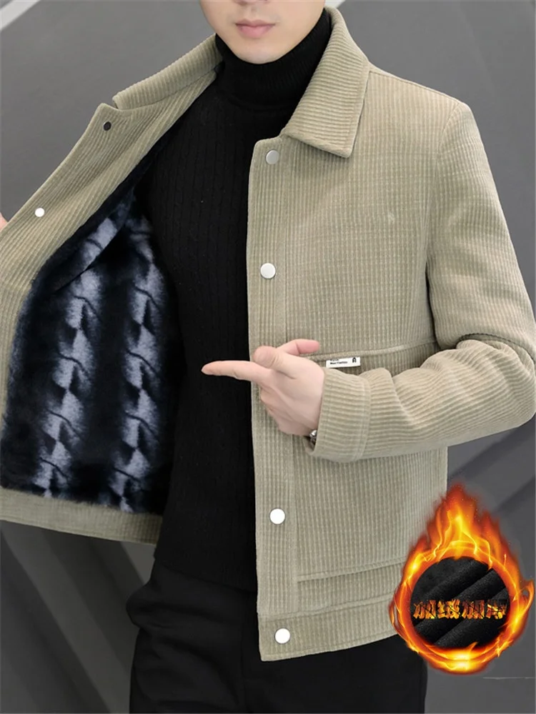 Мужское утепленное пальто из золотистого норкового бархата с флисовой подкладкой, осенне-зимнее, в клетку, модное, класса люкс, трендовое, шерстяное
Мужское утепленное пальто из золотистого норкового бархата с флисовой подкладкой, осенне-зимнее, в клетку, модное, класса люкс, трендовое, шерстяное