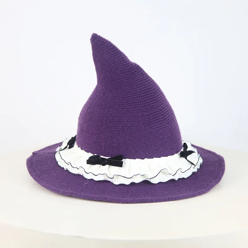 11 Color Women'S Witch Hat Cute Ruffled Bow Wizard Hat Wide Brimmed Wool Hat Halloween Role-Playing Accessory
11 Color Women'S Witch Hat Cute Ruffled Bow Wizard Hat Wide Brimmed Wool Hat Halloween Role-Playing Accessory