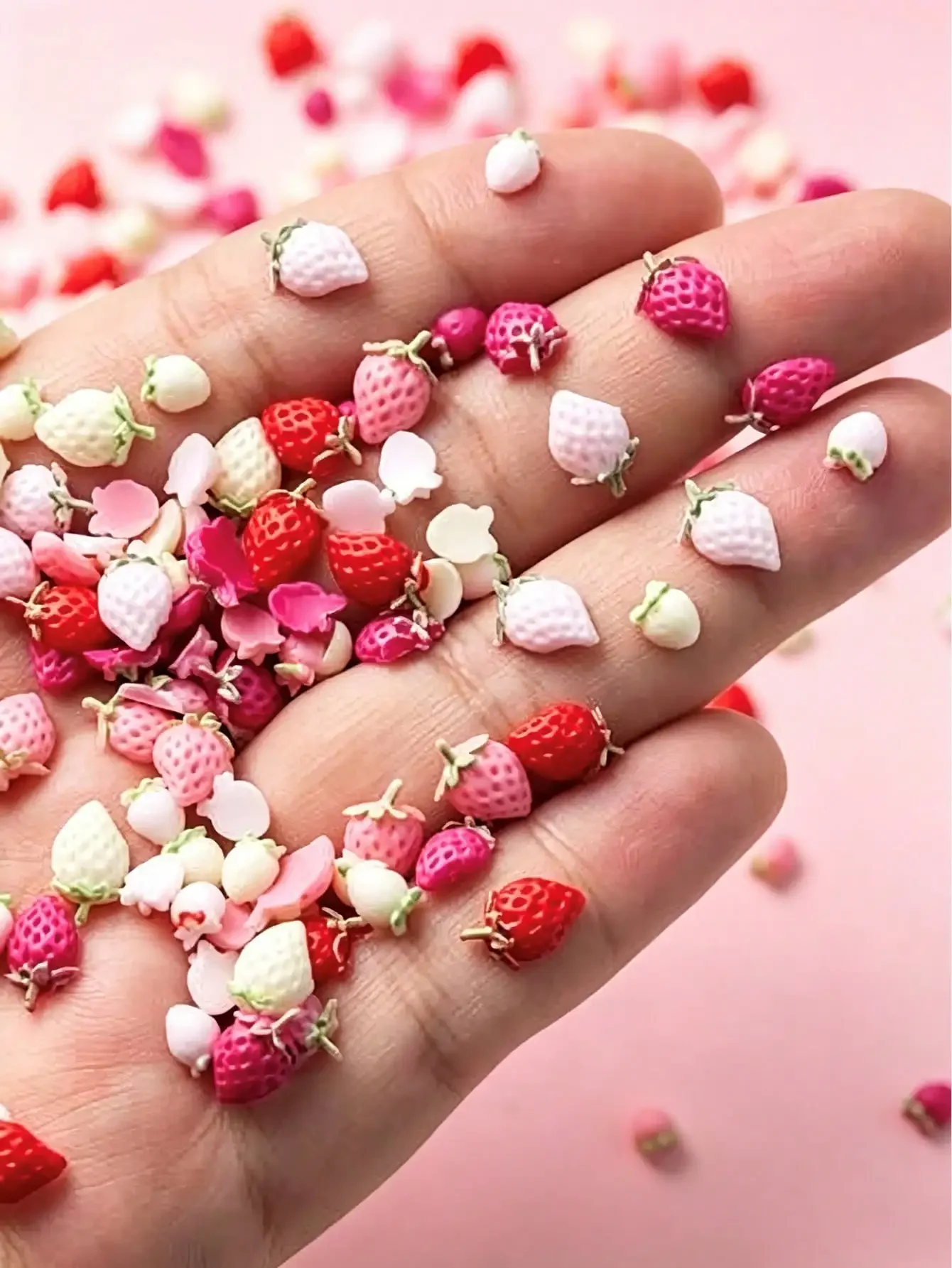 50pcs Cute Strawberry Nail Art Decorations, 3D Pastel Pink Realistic Fruit Nail Accessories, Nail Jewelry Nails Nail Supplies
50pcs Cute Strawberry Nail Art Decorations, 3D Pastel Pink Realistic Fruit Nail Accessories, Nail Jewelry Nails Nail Supplies